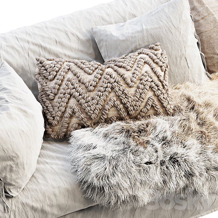 Custom scandinavian sofa 3D Model