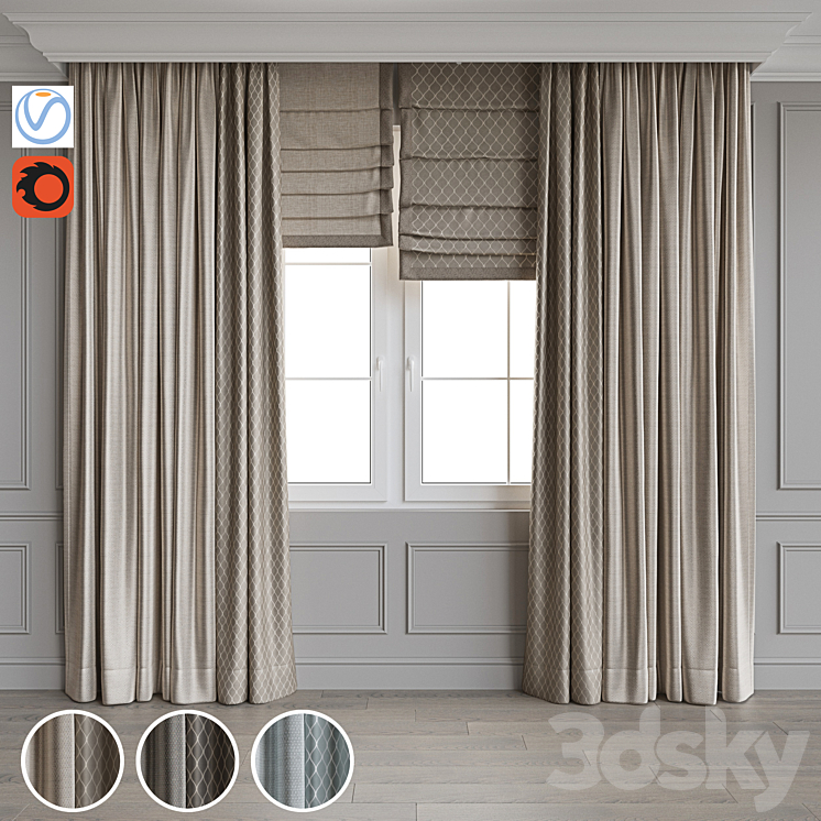 Set of curtains 68 3DS Max - thumbnail 1