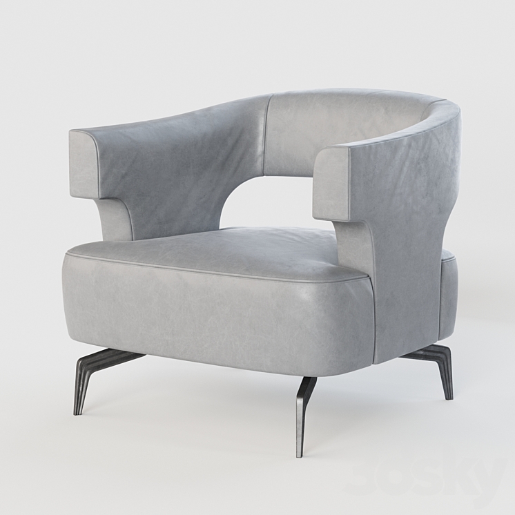 Minerva Lounge Chair 3DS Max Model - thumbnail 1