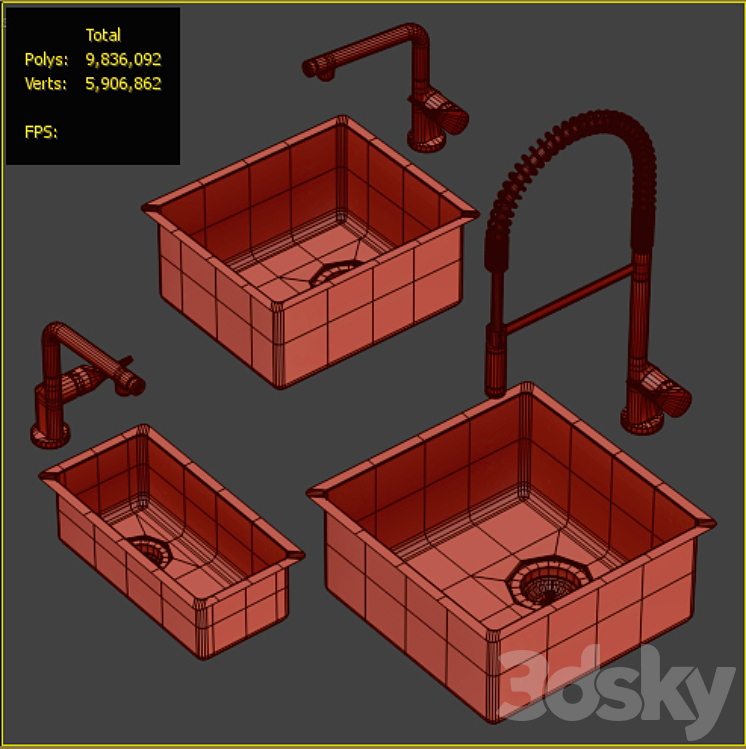 Collection_of_kitchen_sinks_02 3DS Max - thumbnail 2