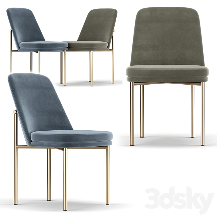 Jack Metal Frame Dining Chair 3DS Max - thumbnail 1