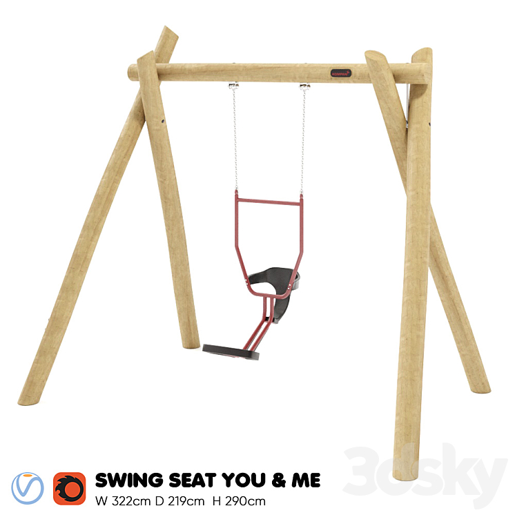 Kompan. Swing with You and Me Seat 3D Model