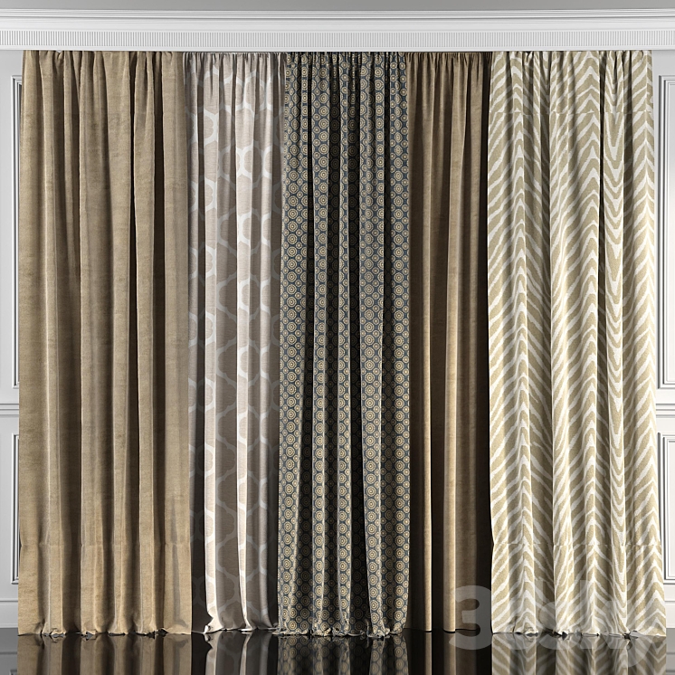 Curtains with window 45 3DS Max - thumbnail 1