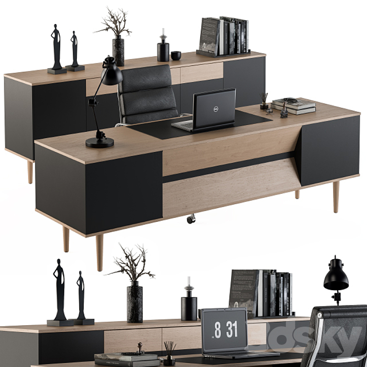 Office Furniture – Manager Set 10 3DS Max - thumbnail 1