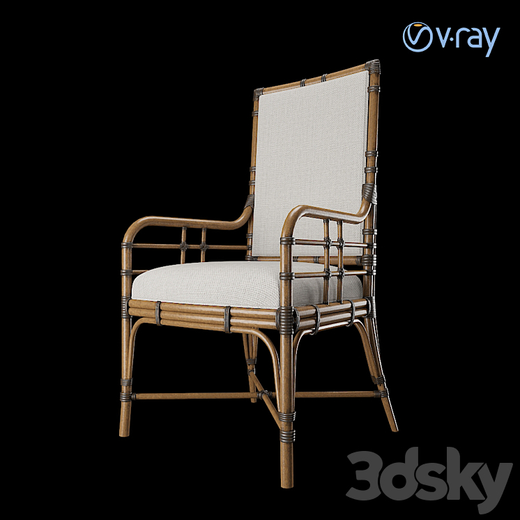 Tropical – Summer Isle Upholstered Arm Chair 3DS Max - thumbnail 2
