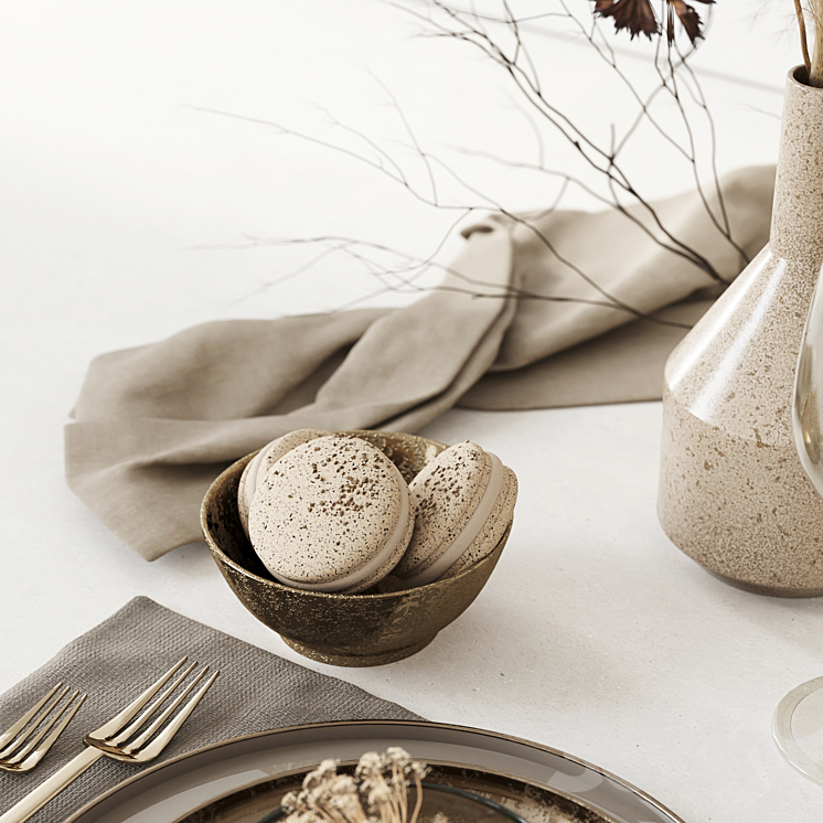 Autumn tableware 3D Model
