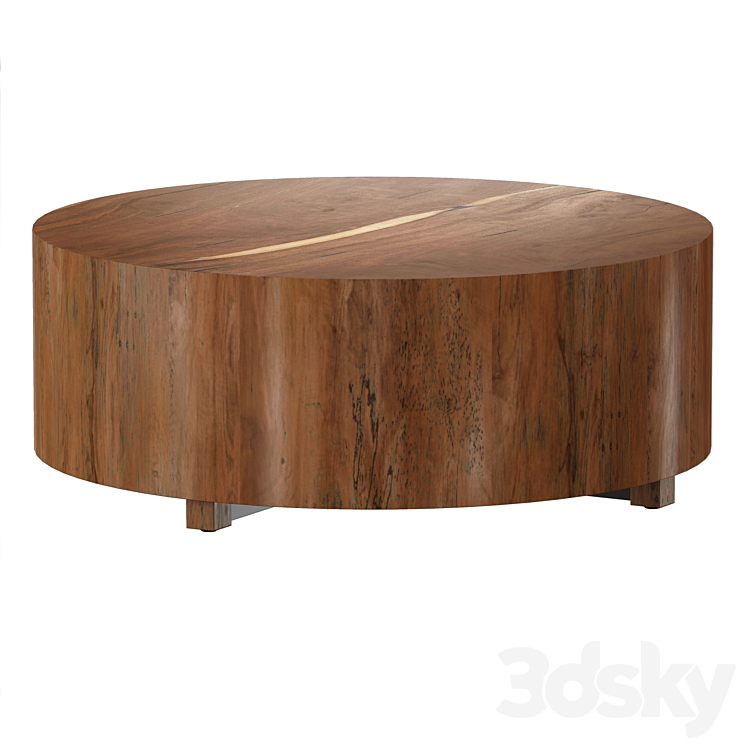 Dillon Natural Yukas Round Wood Coffee Table (Crate And Barrel) 3DS Max