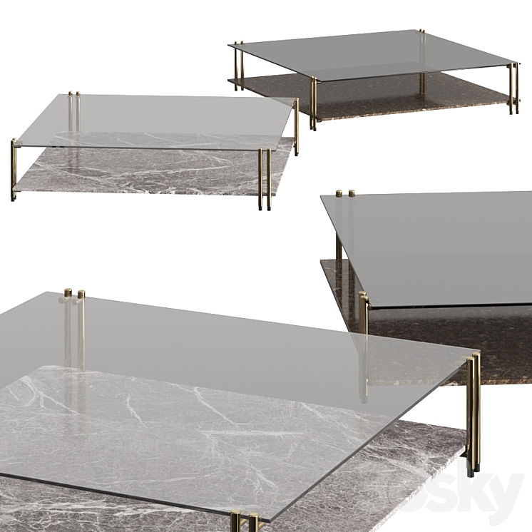 Paolo Castelli Soft Ratio Coffee Tables 3DS Max - thumbnail 1