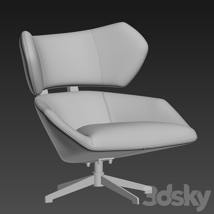 Camila armchair and pouf 3DS Max - thumbnail 2