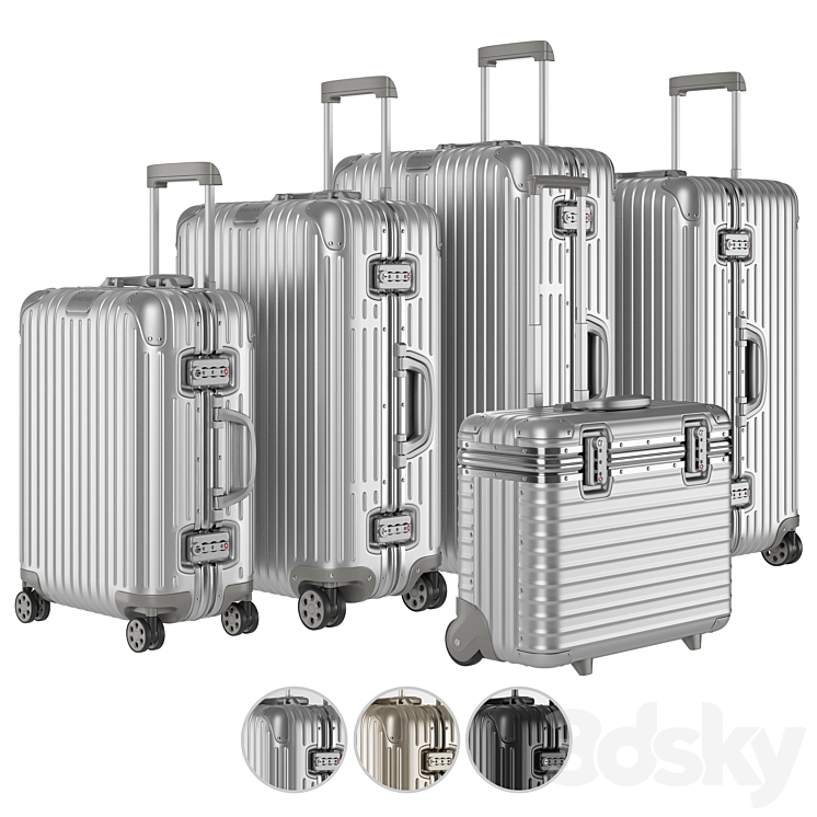 Aluminium Suitcase Rimowa Collection 3DS Max Model - thumbnail 1