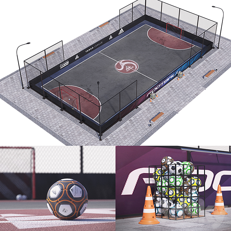 Street soccer 3D Model
