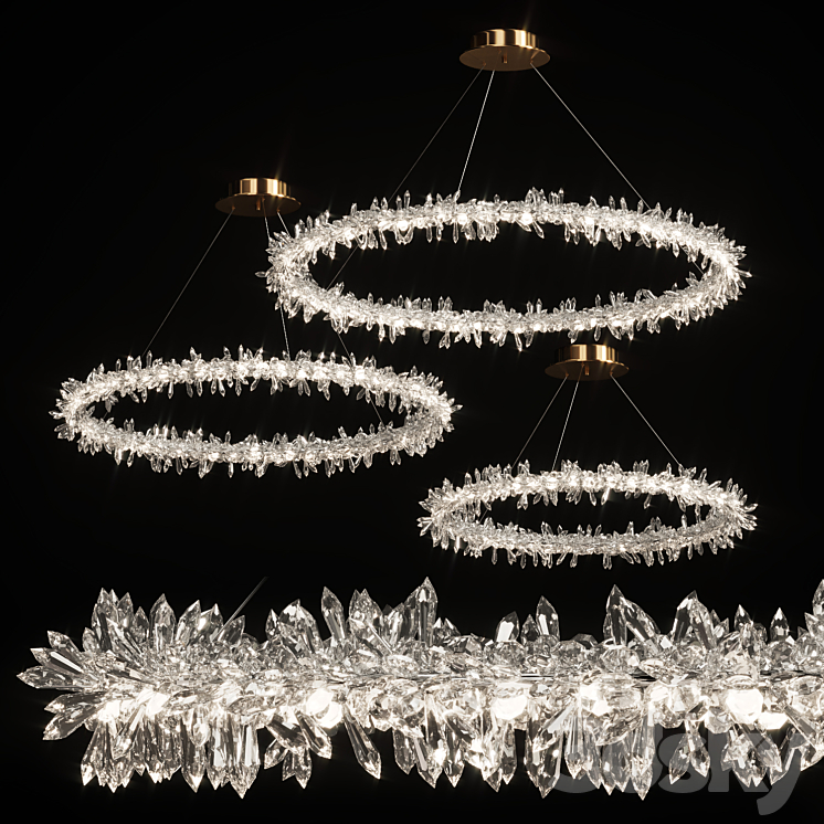 Crystal ring chandelier SIBYL 3DS Max - thumbnail 1