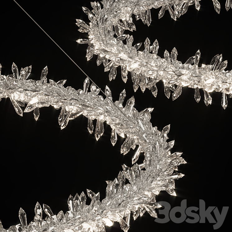 Crystal ring chandelier SIBYL 3DS Max - thumbnail 2