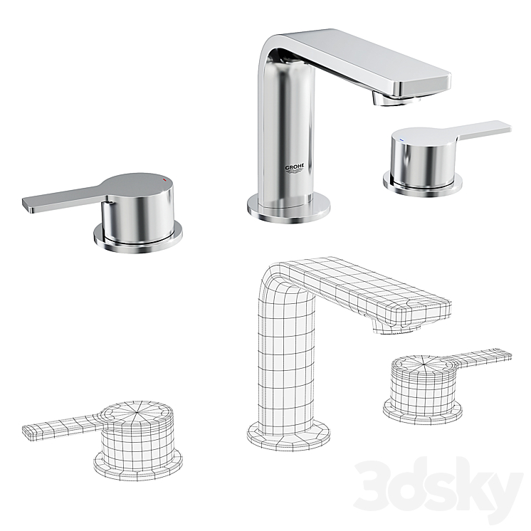 Grohe Lineare basin mixers 3D Model