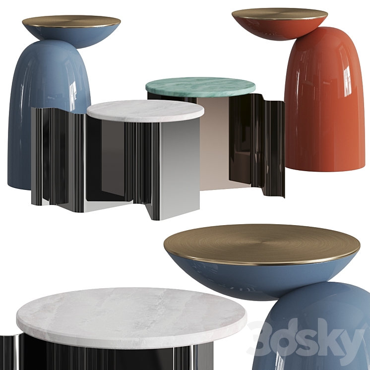Secolo Pingu and Sketch Coffee & Side Tables 3DS Max - thumbnail 1