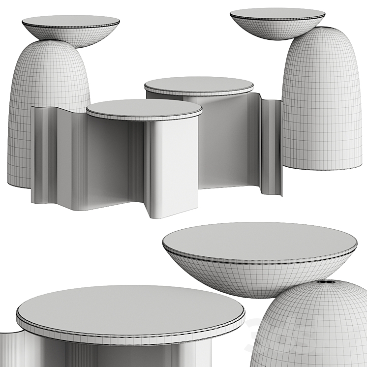 Secolo Pingu and Sketch Coffee & Side Tables 3DS Max - thumbnail 2