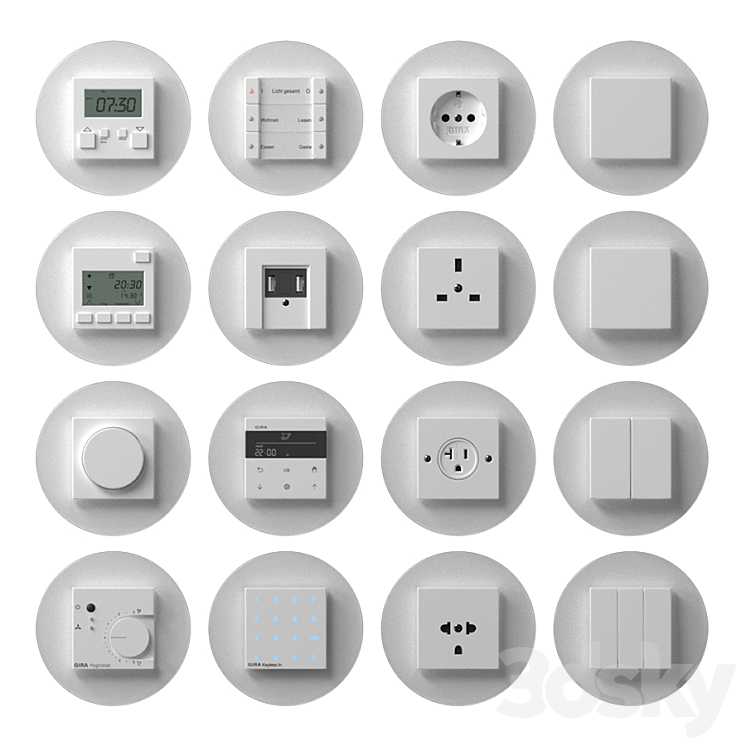 Gira studio flush-mounted 3D Model