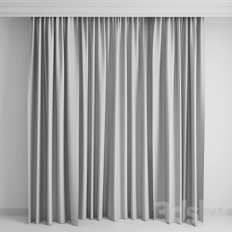 Curtains with a border1 3D Model