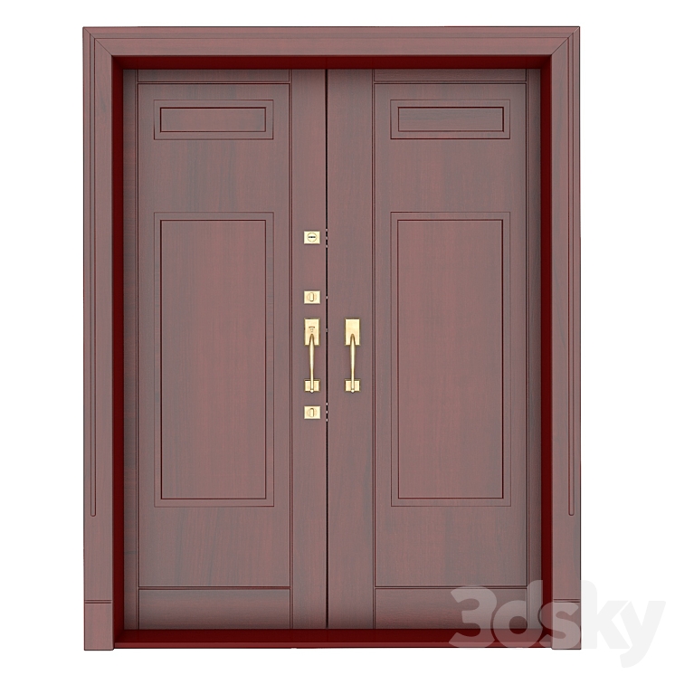 Double-leaf entrance door 3D Model