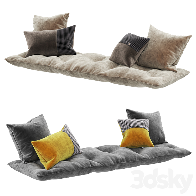 Seat pillow set 6 3D Model