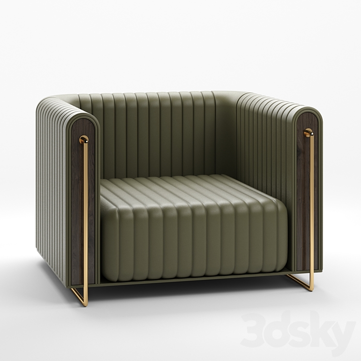 Modern Arm Chair Leather 3DS Max - thumbnail 1