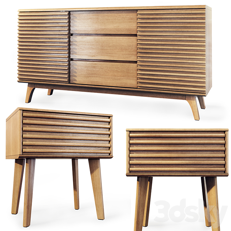 Chest of drawers and cabinet Wigington. Sideboard nightstand by
