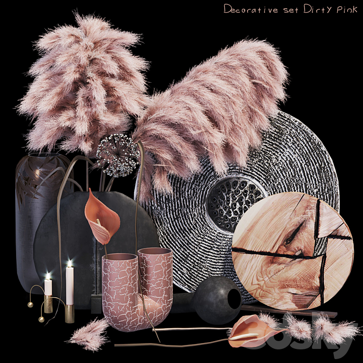 Dirty pink set 3D Model