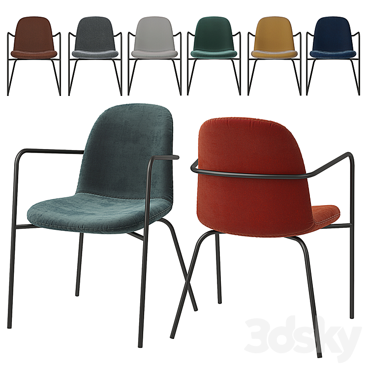 Tibby AM.PM chair set in various textures 3D Model
