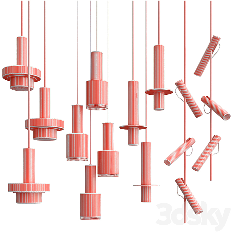 Four Hanging Lights_67 3D Model