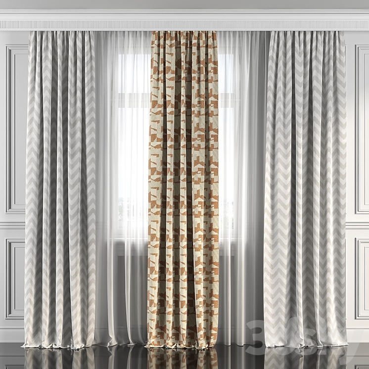 Curtains with window 117 3DS Max - thumbnail 2