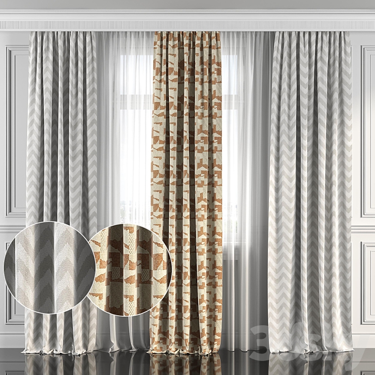 Curtains with window 117 3DS Max - thumbnail 1