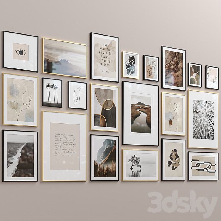 Interior Picture Frames Set-60 3D Model