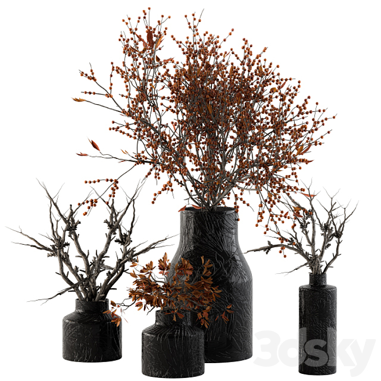 Bouquet Set 11 – Dried Branch and Berry 3DS Max - thumbnail 1