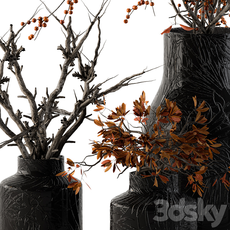 Bouquet Set 11 – Dried Branch and Berry 3DS Max - thumbnail 2