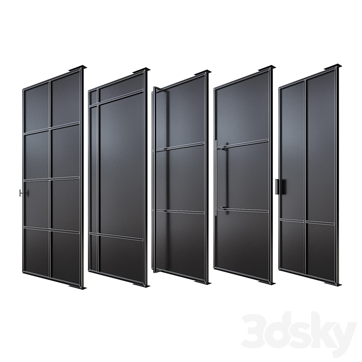 Stalen deuren huys doors 3D Model