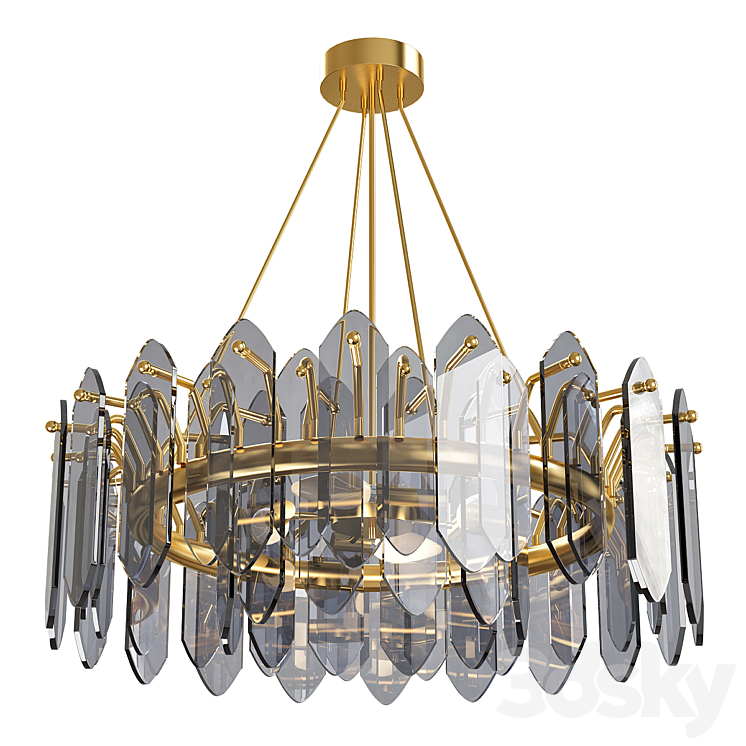 luxury & modern blurry crystal designer chandelier. code 3DS Max - thumbnail 1
