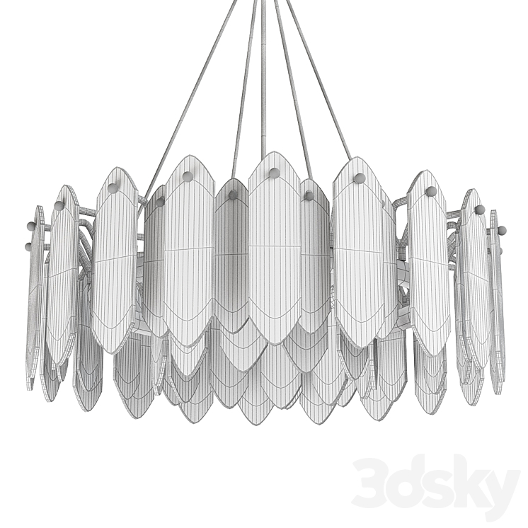 luxury & modern blurry crystal designer chandelier. code 3DS Max - thumbnail 2