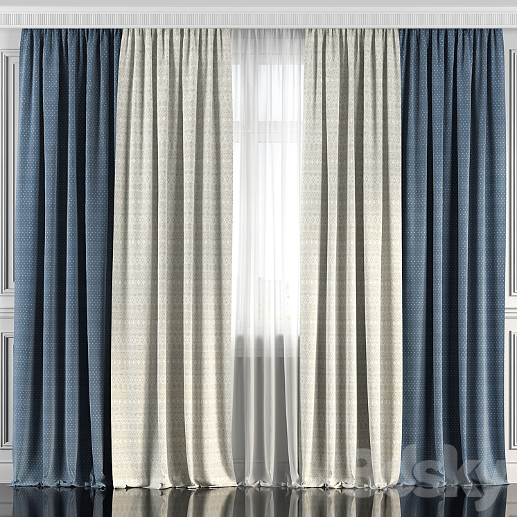 Curtains with window 134 3DS Max - thumbnail 2