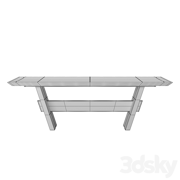 Bonham Dining Table in Dark Gray 3D Model