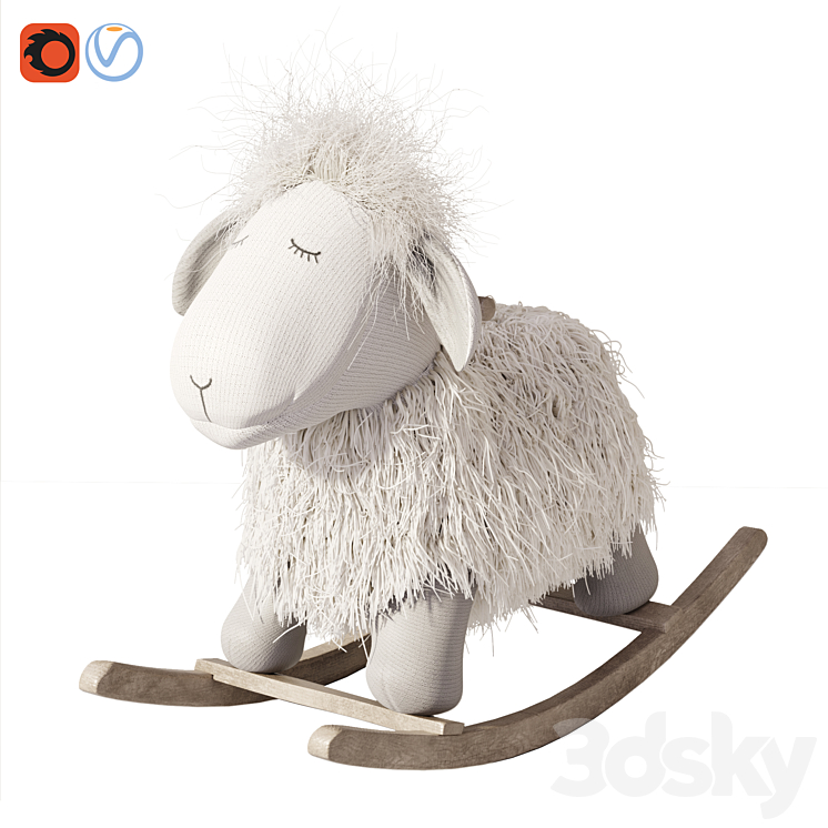 Rocking Lamb chair toy Rocker for Kids 3DS Max - thumbnail 1