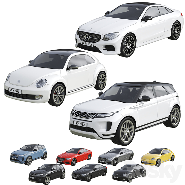 Low Poly Cars Set 3DS Max - thumbnail 1