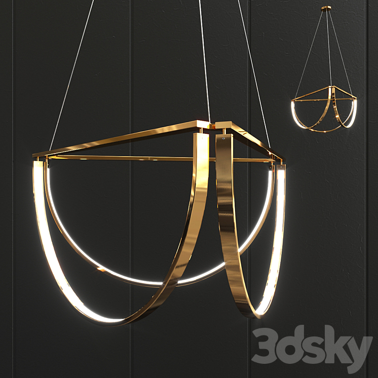Collection of new minimalist chandelier_6 3DS Max - thumbnail 2