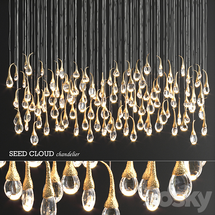 Seed Cloud 112 buds Chandelier by Ocher 3DS Max - thumbnail 1