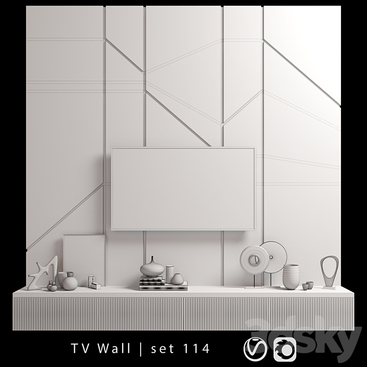 TV Wall | set 114 3DS Max - thumbnail 2