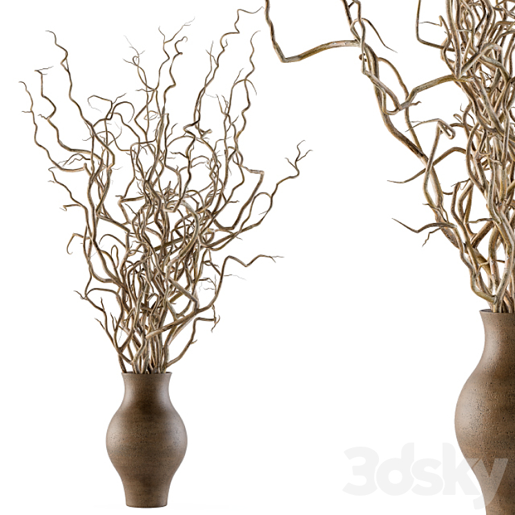 Bouquet Set 19 – Dried twisted branches 3DS Max Model - thumbnail 1
