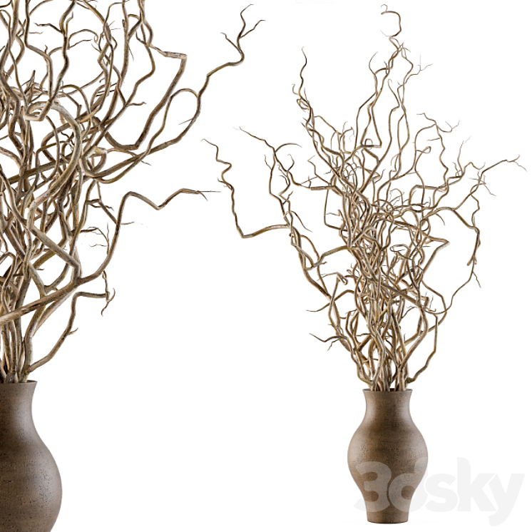 Bouquet Set 19 – Dried twisted branches 3DS Max - thumbnail 2