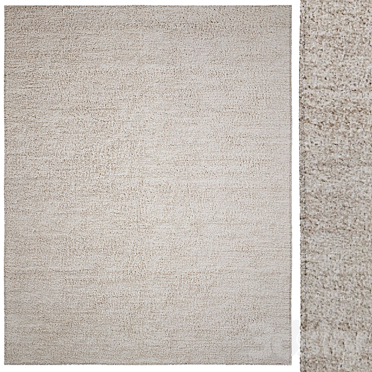 Pavia Handwoven Nepali Lambswool Shag Rug Carpets 3D model