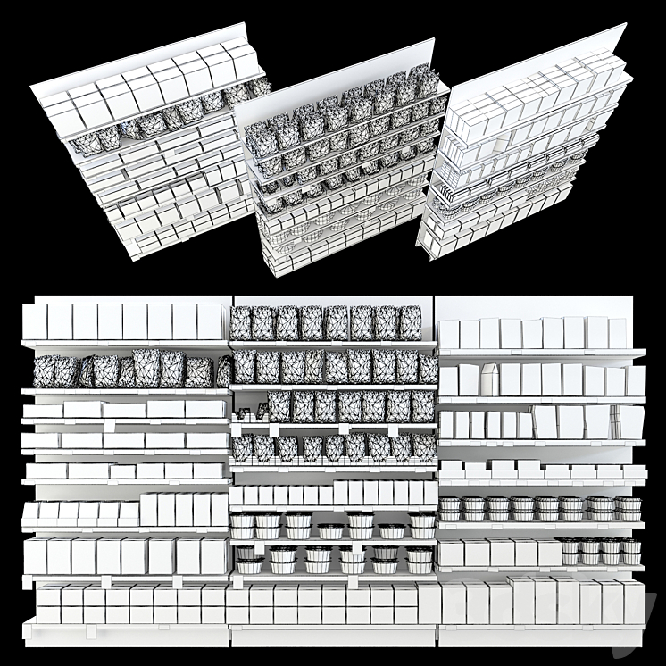 Shelves with goods 3DS Max - thumbnail 2
