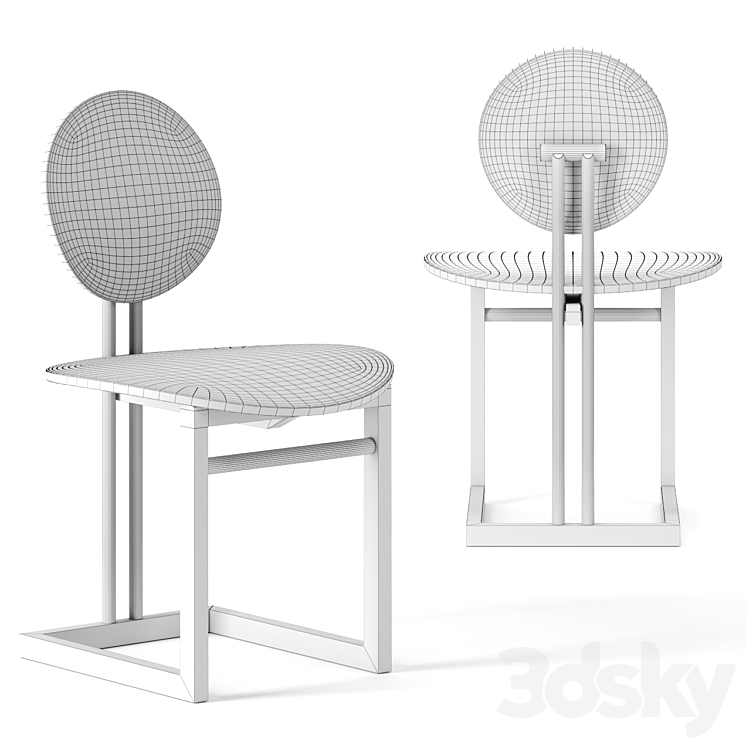 Luna Dining Chair by SECOLO 3DS Max Model - thumbnail 2