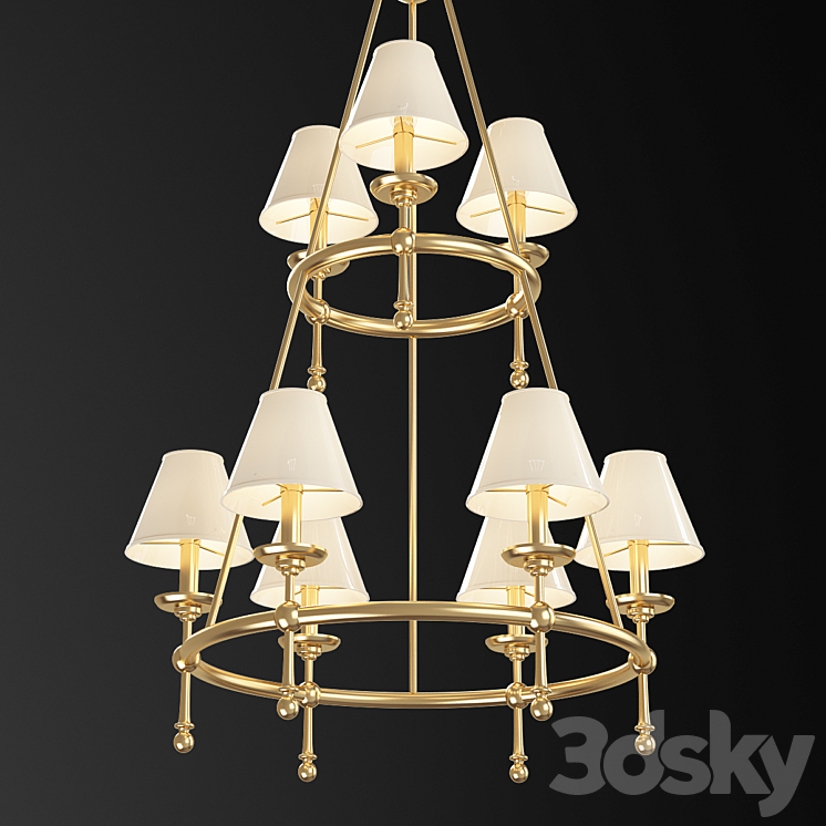 Classic Two-Tier Ring Chandelier by EF Chapman from Visual Comfort